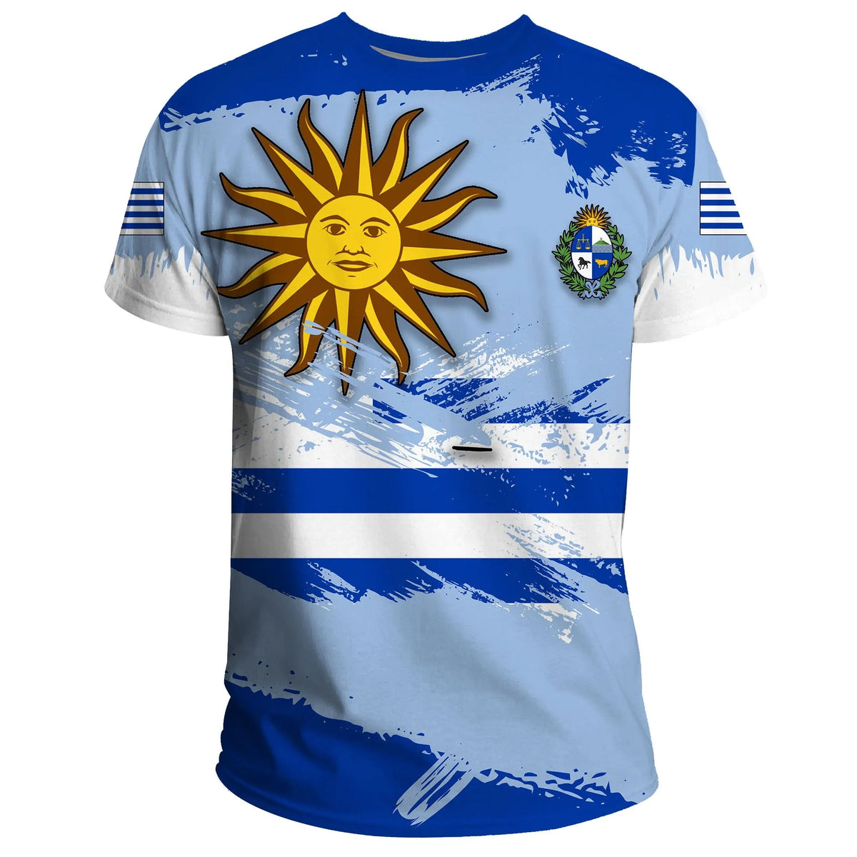 Uruguay T Shirt Uruguay Flag Brush RLT6 - Wonder Print Shop