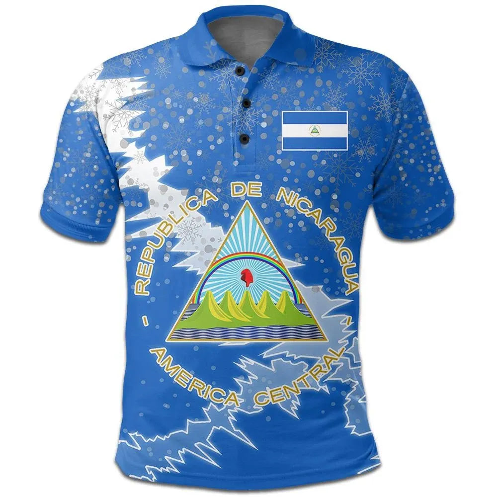 Nicaragua Polo Shirt Christmas Coat Of Arms X Style RLT8 - Wonder Print Shop