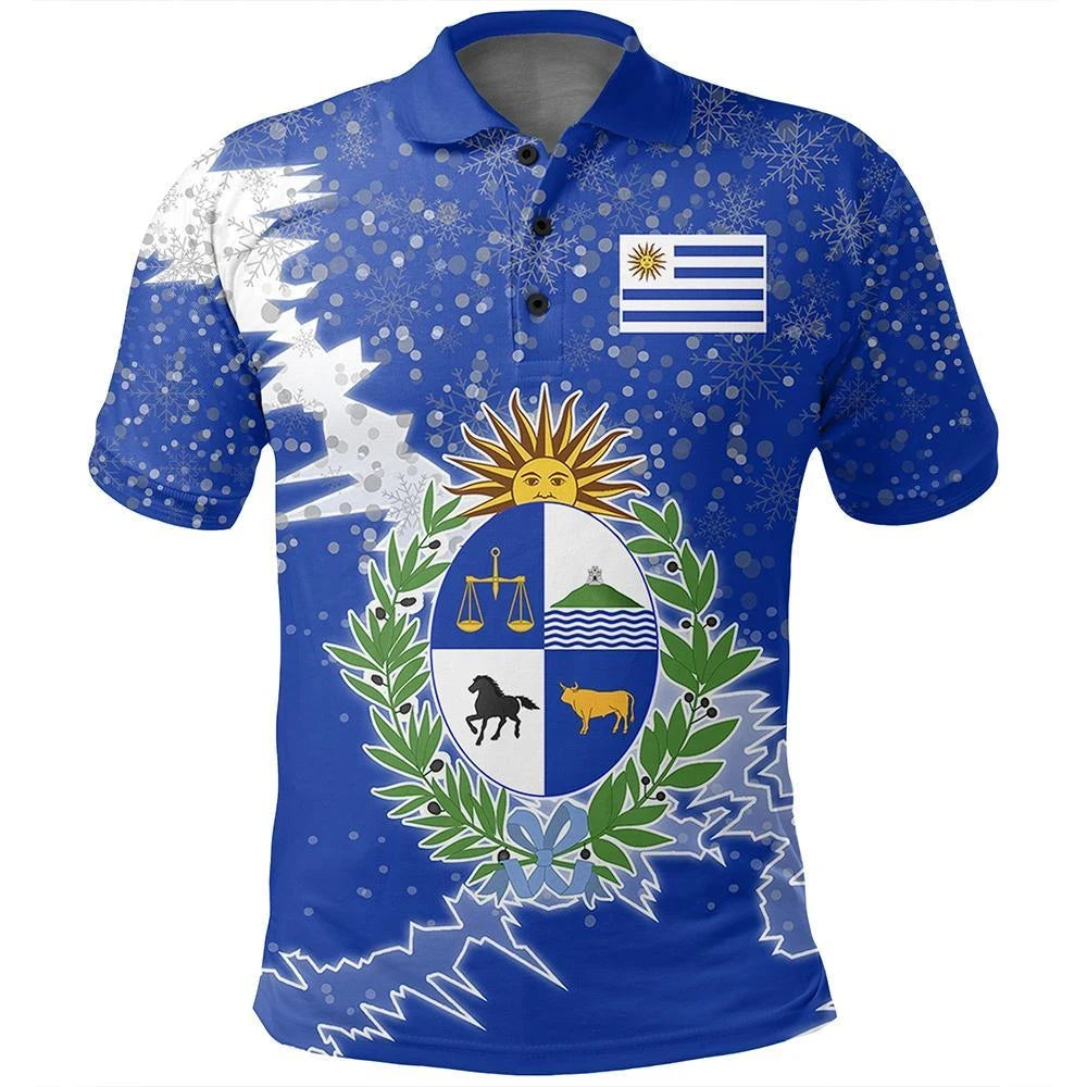 Uruguay Polo Shirt Christmas Coat Of Arms X Style8 RLT6 - Wonder Print Shop