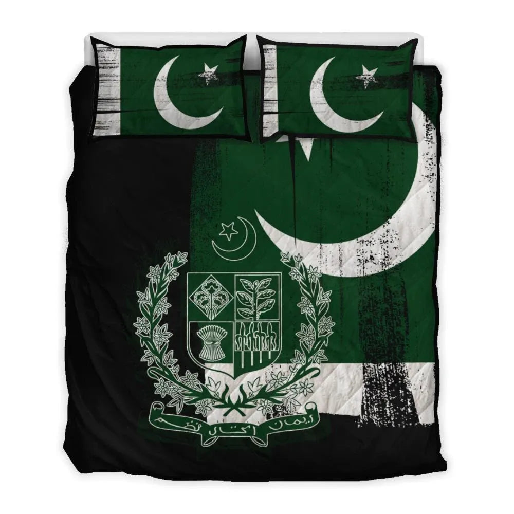 Pakistan Flag Quilt Bed Set Flag Style4 RLT13 - Wonder Print Shop