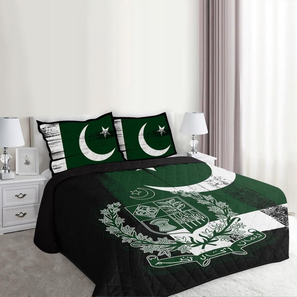 Pakistan Flag Quilt Bed Set Flag Style4 RLT13 - Wonder Print Shop