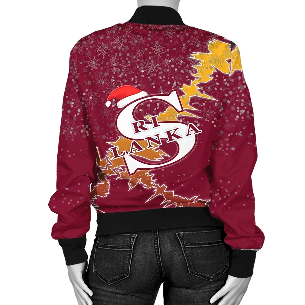 Sri Lanka Christmas Coat Of Arms Women Bomber Jacket X Style RLT7 - Wonder Print Shop