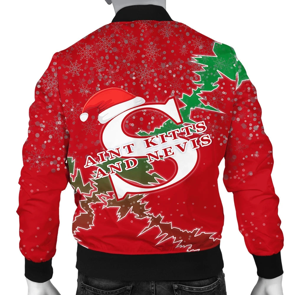 Saint Kitts and Nevis Christmas Coat Of Arms Men Bomber Jacket X Style8 RLT6 - Wonder Print Shop