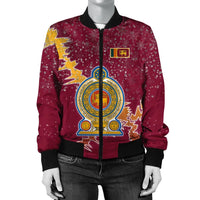 Sri Lanka Christmas Coat Of Arms Women Bomber Jacket X Style RLT7 - Wonder Print Shop