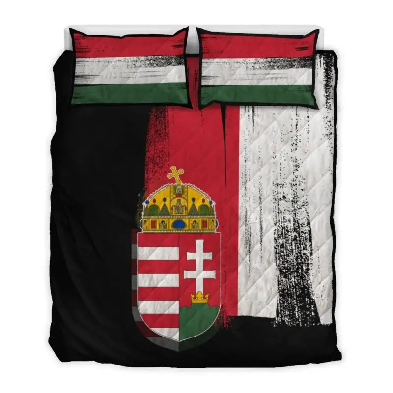 Hungary Flag Quilt Bed Set Flag Style RLT8 - Wonder Print Shop