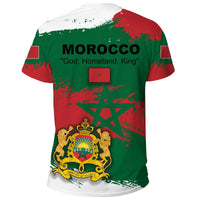 Morocco T Shirt Morocco Flag Brush RLT7 - Wonder Print Shop