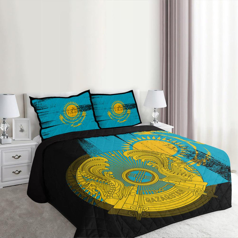 Kazakhstan Flag Quilt Bed Set Flag Style RLT8 - Wonder Print Shop