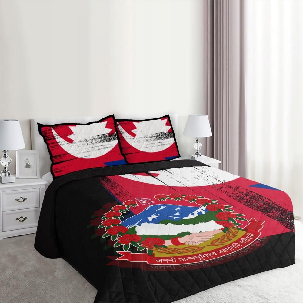 Nepal Flag Quilt Bed Set Flag Style RLT7 - Wonder Print Shop
