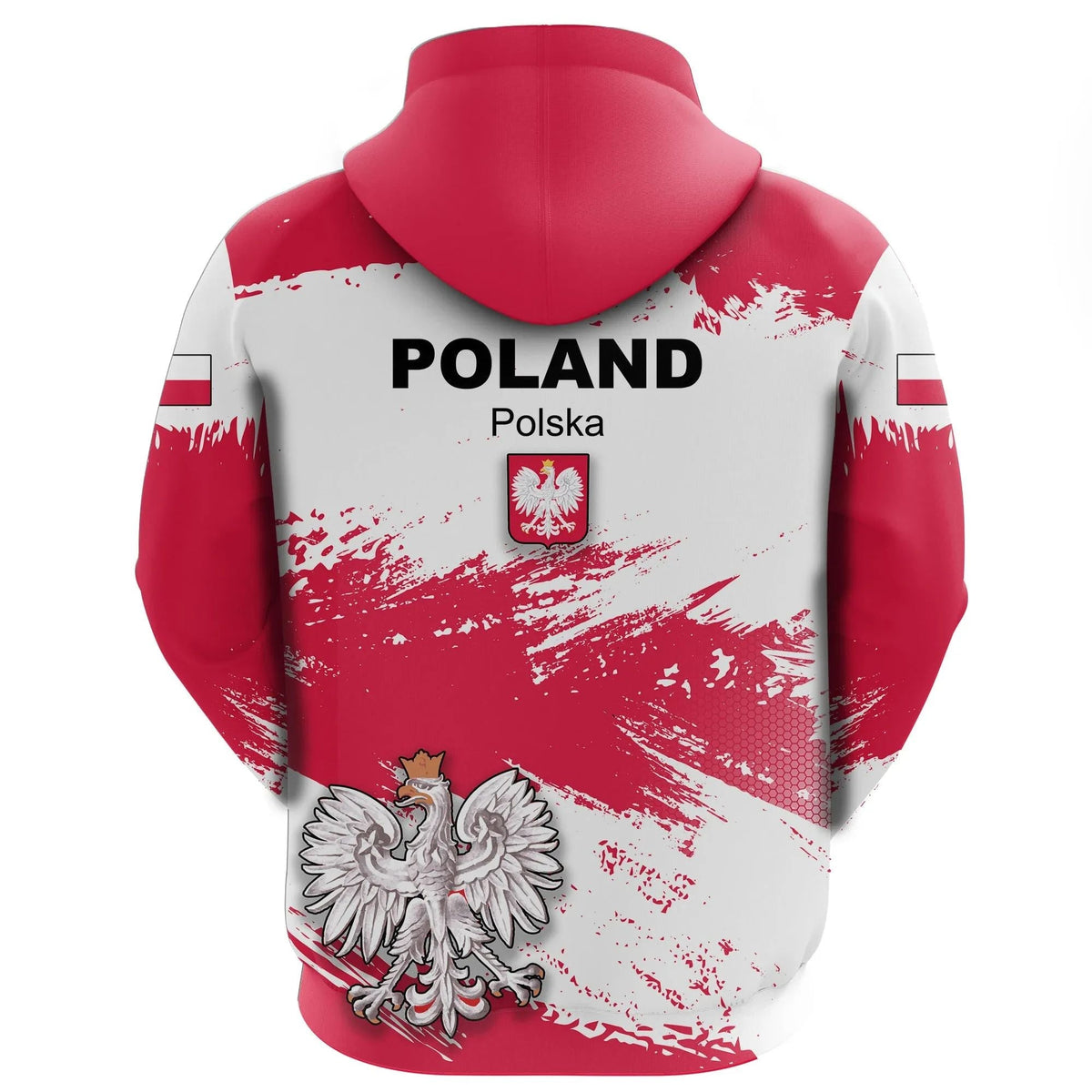 Poland Hoodie Poland Flag Brush RLT7 - Wonder Print Shop