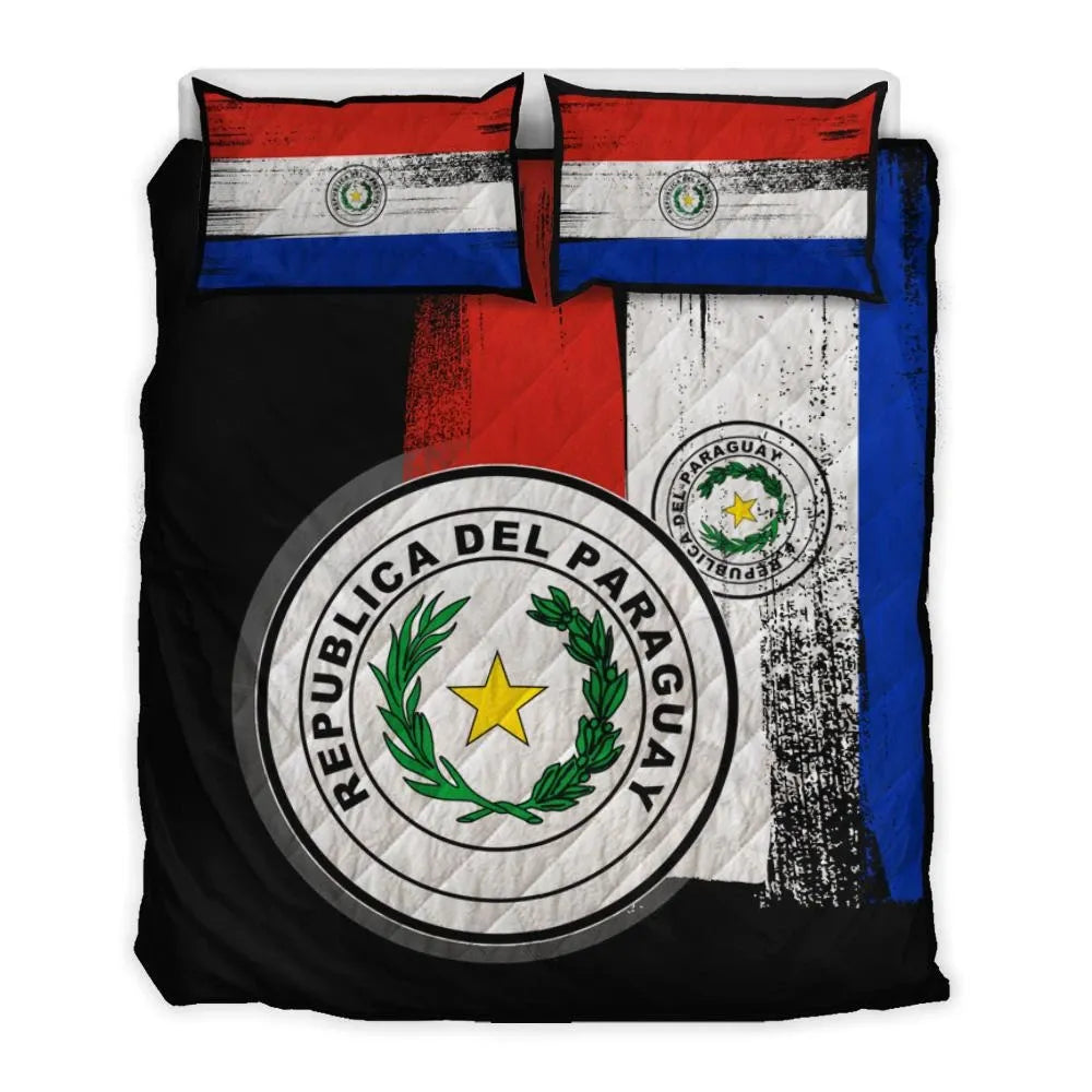 Paraguay Flag Quilt Bed Set Flag Style RLT7 - Wonder Print Shop
