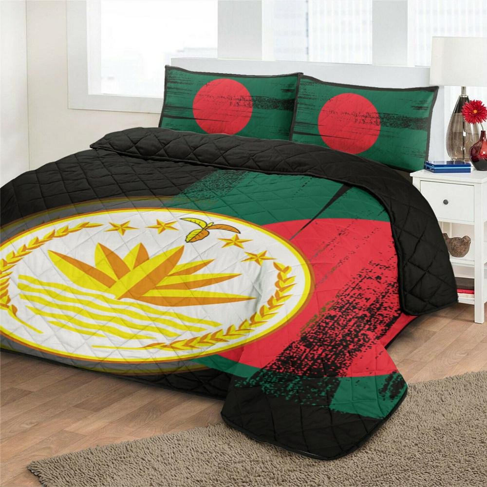 Bangladesh Flag Quilt Bed Set Flag Style RLT6 - Wonder Print Shop