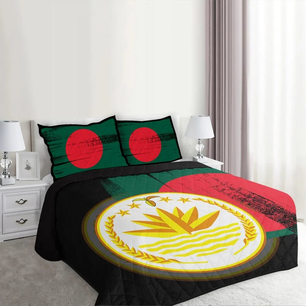 Bangladesh Flag Quilt Bed Set Flag Style RLT6 - Wonder Print Shop