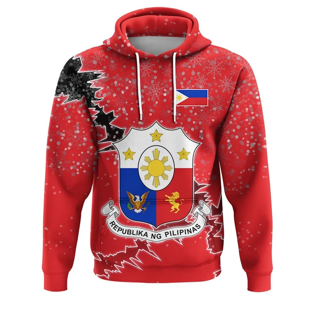 Philippines Christmas Hoodie Coat Of Arms X Style8 RLT6 - Wonder Print Shop
