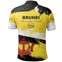 Brunei Polo Shirt Brunei Flag Brush RLT7 - Wonder Print Shop