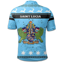 Christmas Saint Lucia Polo Shirt Coat Of Arms RLT6 - Wonder Print Shop