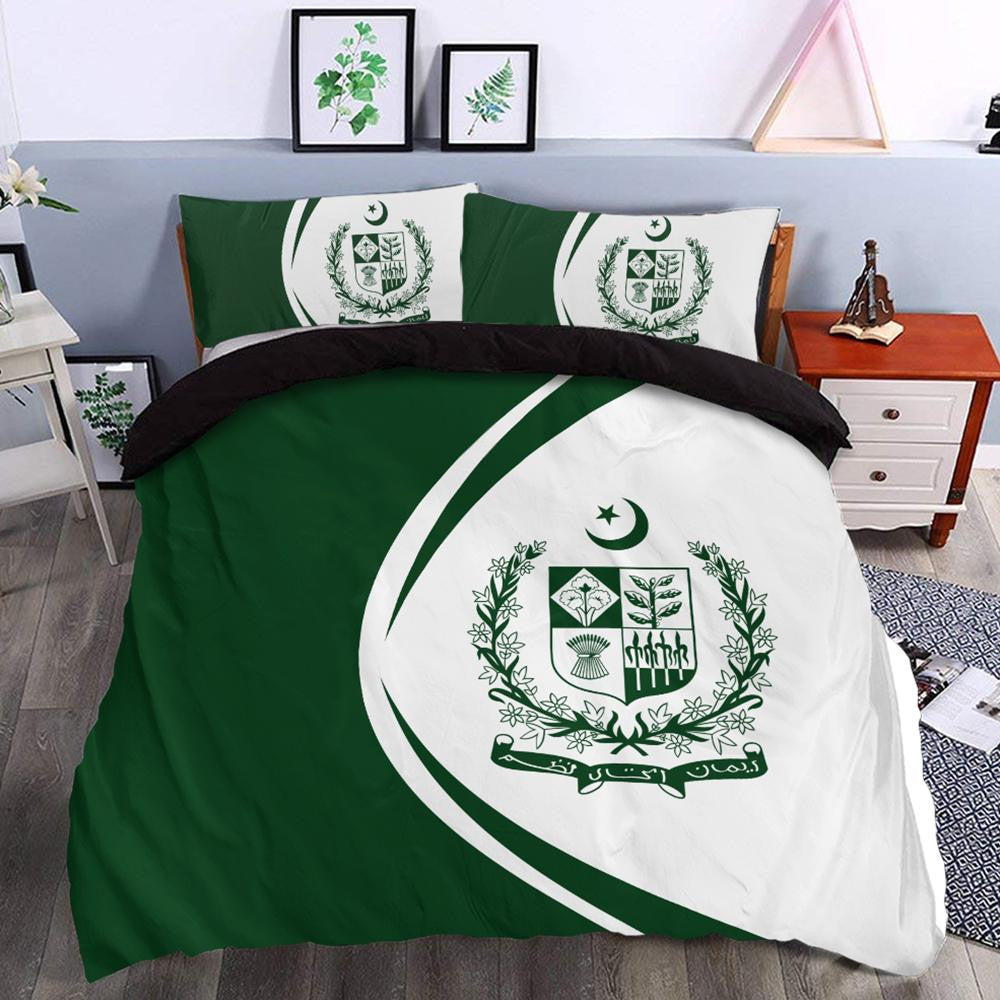 Pakistan Flag Coat Of Arms Bedding Set Circle RLT13 - Wonder Print Shop