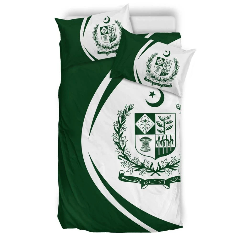 Pakistan Flag Coat Of Arms Bedding Set Circle RLT13 - Wonder Print Shop