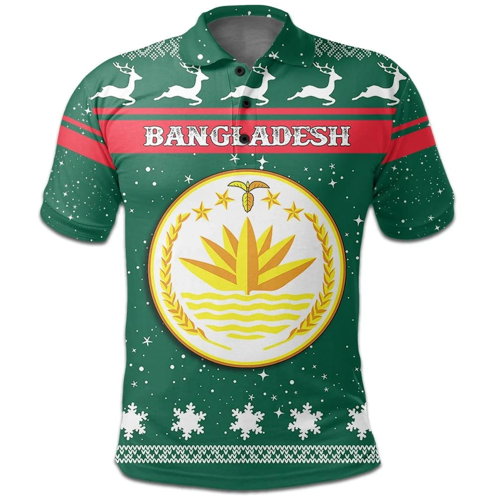 Christmas bangladesh Polo Shirt Coat Of Arms RLT6 - Wonder Print Shop