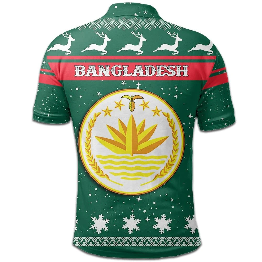 Christmas bangladesh Polo Shirt Coat Of Arms RLT6 - Wonder Print Shop
