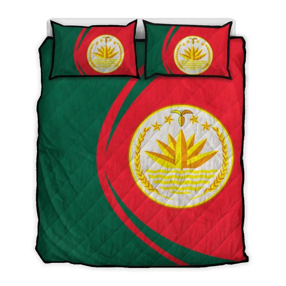 bangladesh-flag-coat-of-arms-quilt-bed-set-circle
