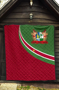 Suriname Premium Quilt Suriname Coat Of Arms and Flag Color RLT7 - Wonder Print Shop
