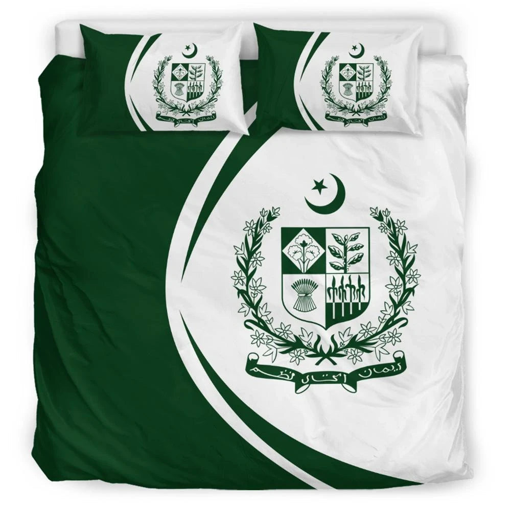 Pakistan Flag Coat Of Arms Bedding Set Circle RLT13 - Wonder Print Shop