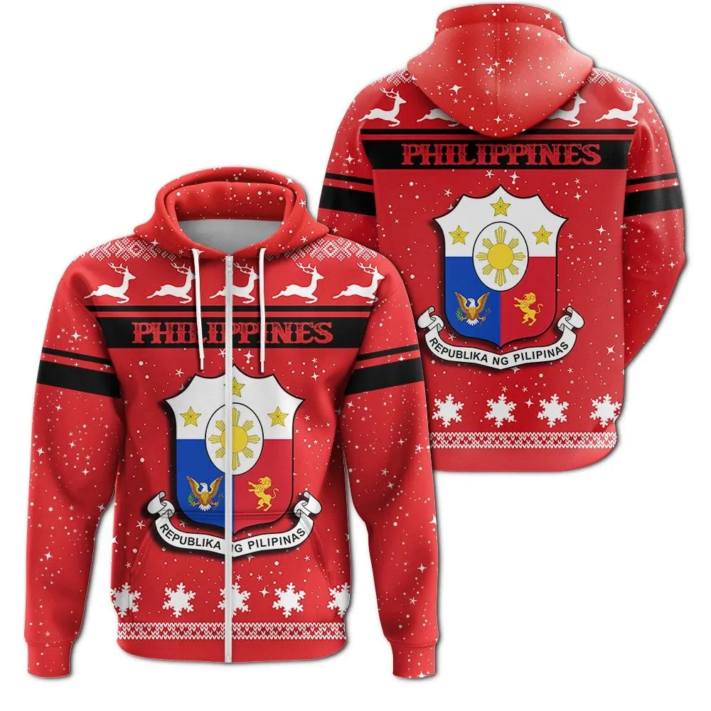 Christmas Philippines Coat Of Arms Zip Hoodie RLT6 - Wonder Print Shop