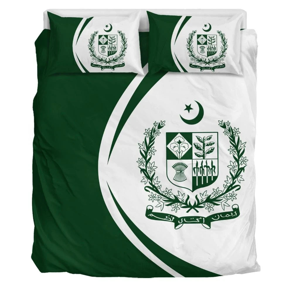 Pakistan Flag Coat Of Arms Bedding Set Circle RLT13 - Wonder Print Shop