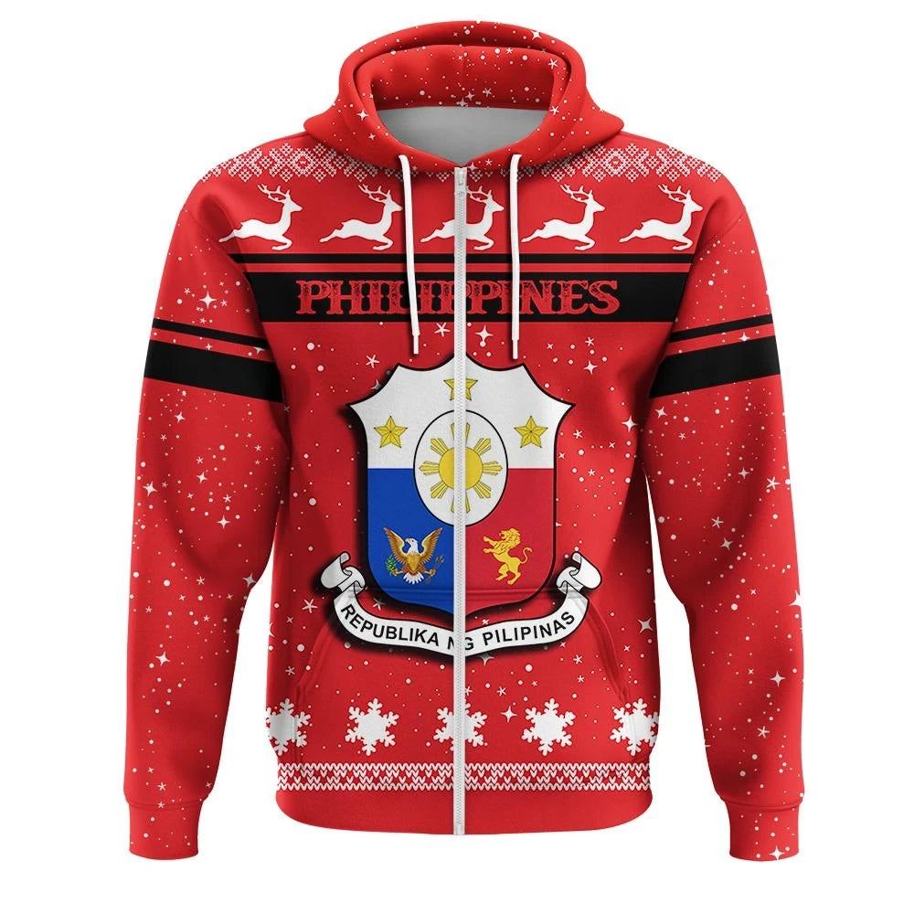 Christmas Philippines Coat Of Arms Zip Hoodie RLT6 - Wonder Print Shop