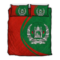 Afghanistan Flag Coat Of Arms Quilt Bed Set Circle RLT8 - Wonder Print Shop