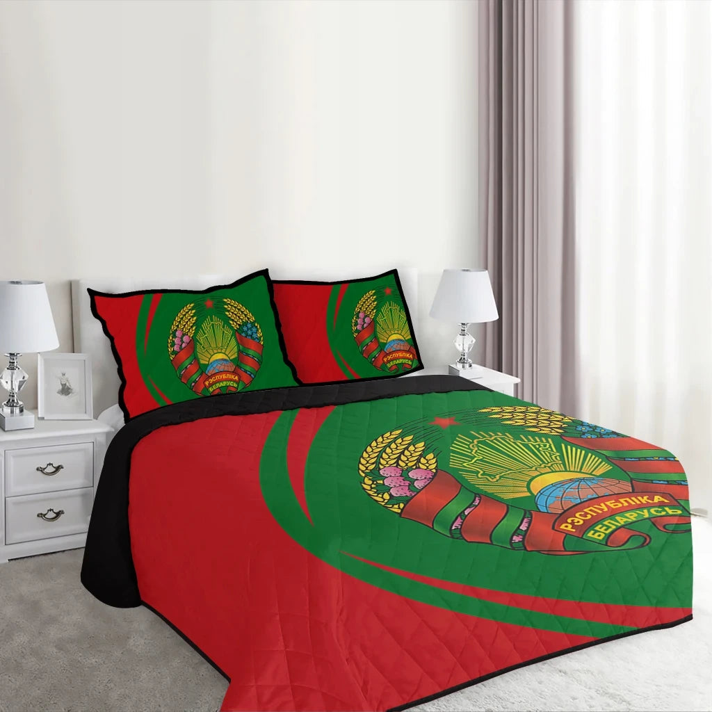 Belarus Flag Coat Of Arms Quilt Bed Set Circle RLT6 - Wonder Print Shop