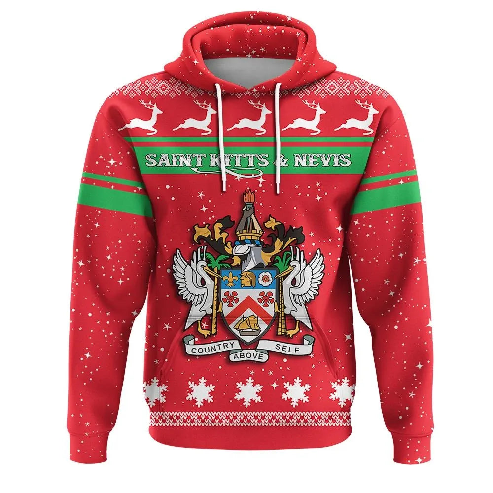Christmas Saint Kitts and Nevis Hoodie Coat Of Arms RLT6 - Wonder Print Shop