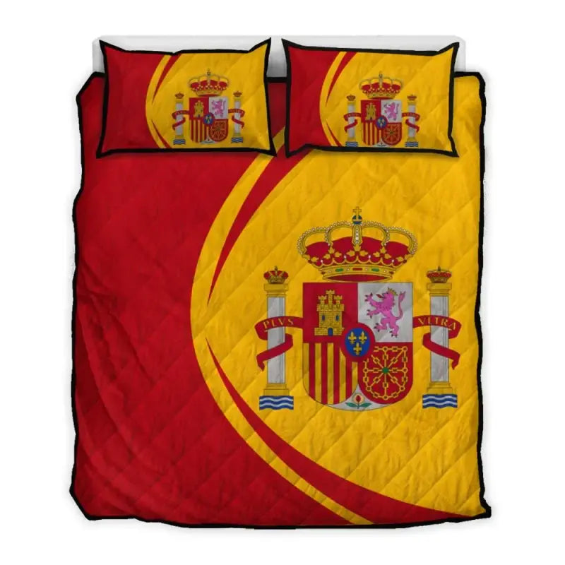 spain-flag-coat-of-arms-quilt-bed-set-circle