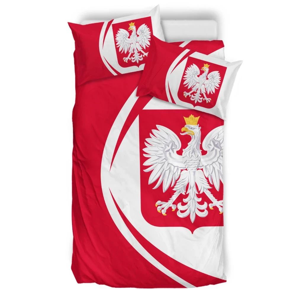 Poland Flag Coat Of Arms Bedding Set Circle RLT7 - Wonder Print Shop