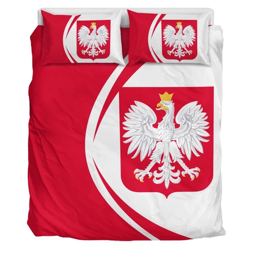 Poland Flag Coat Of Arms Bedding Set Circle RLT7 - Wonder Print Shop