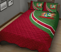 Suriname Quilt Bed Set Suriname Coat Of Arms and Flag Color RLT7 - Wonder Print Shop
