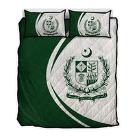 Pakistan Flag Coat Of Arms Quilt Bed Set Circle RLT13 - Wonder Print Shop