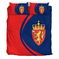 Norway Flag Coat Of Arms Bedding Set Circle RLT7 - Wonder Print Shop