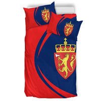 Norway Flag Coat Of Arms Bedding Set Circle RLT7 - Wonder Print Shop
