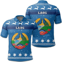 Christmas Laos Polo Shirt Coat Of Arms RLT8 - Wonder Print Shop