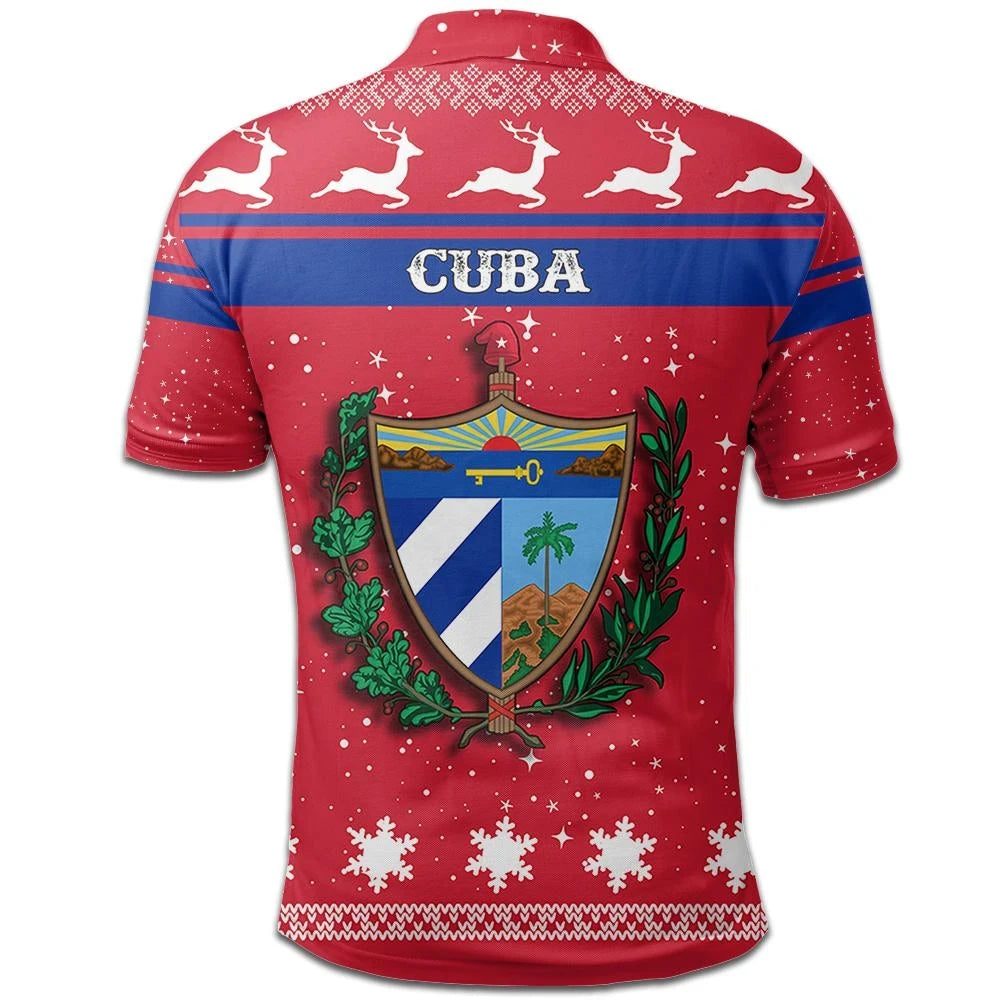 Christmas Cuba Polo Shirt Coat Of Arms RLT13 - Wonder Print Shop