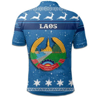 Christmas Laos Polo Shirt Coat Of Arms RLT8 - Wonder Print Shop