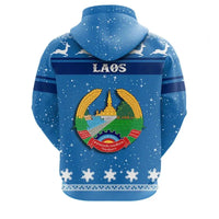 Christmas Laos Coat Of Arms Zip Hoodie RLT8 - Wonder Print Shop