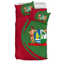 Suriname Flag Coat Of Arms Bedding Set Circle RLT7 - Wonder Print Shop