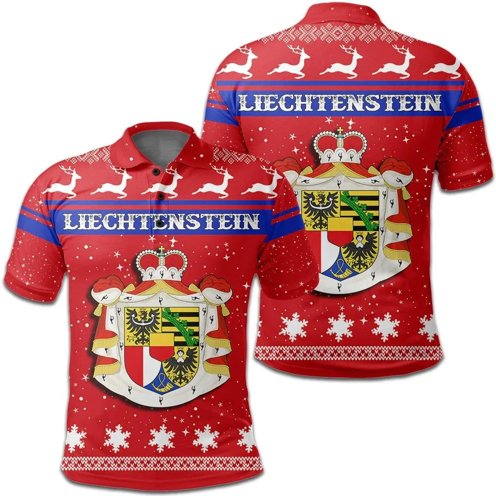 Christmas Liechtenstein Polo Shirt Coat Of Arms RLT6 - Wonder Print Shop