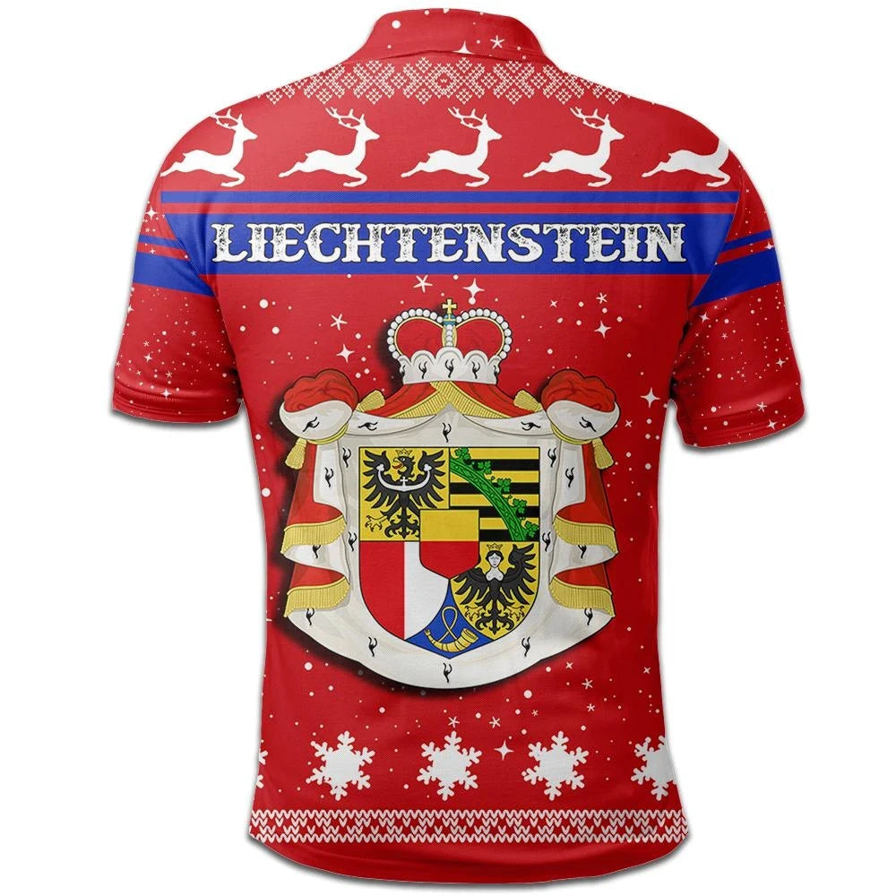Christmas Liechtenstein Polo Shirt Coat Of Arms RLT6 - Wonder Print Shop