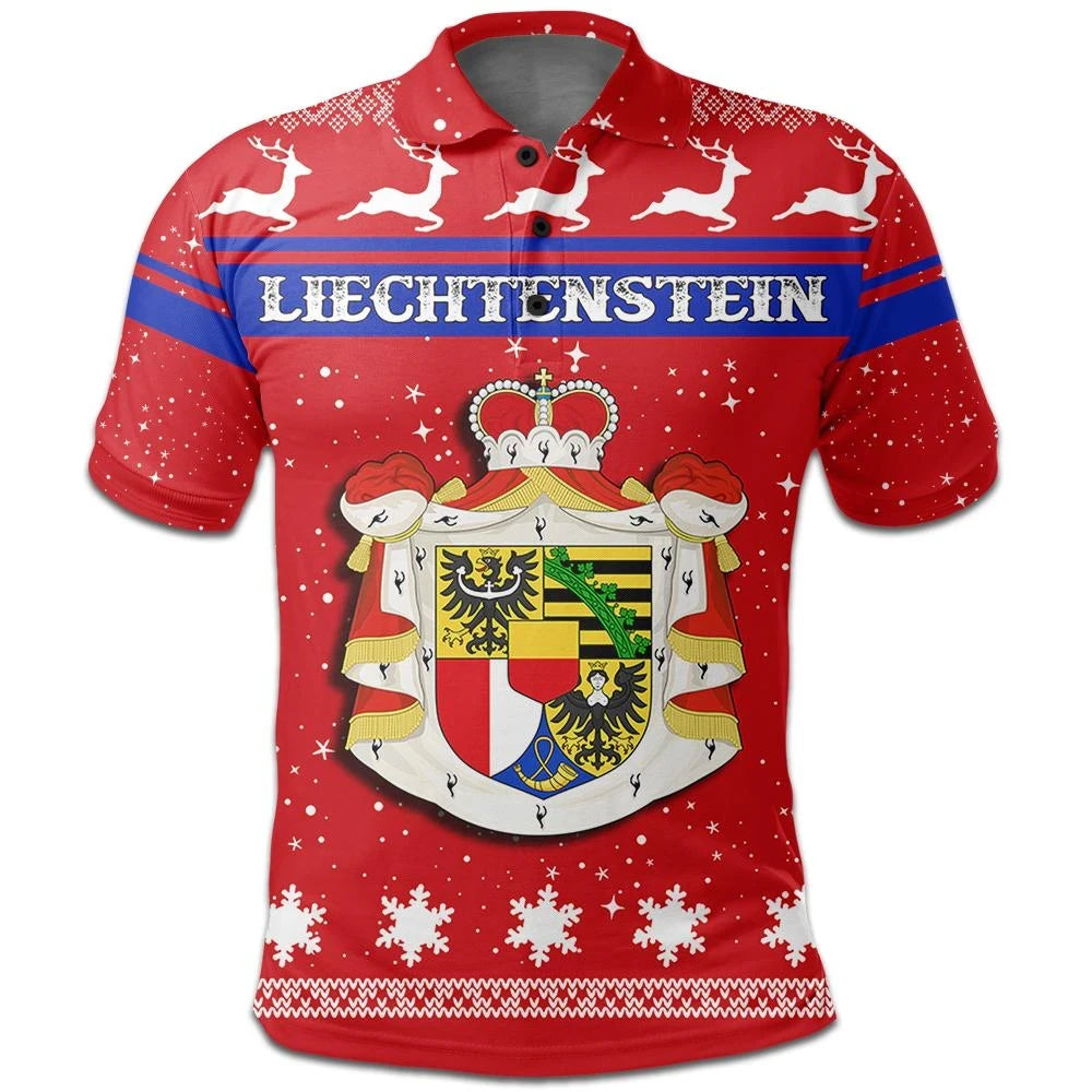 Christmas Liechtenstein Polo Shirt Coat Of Arms RLT6 - Wonder Print Shop