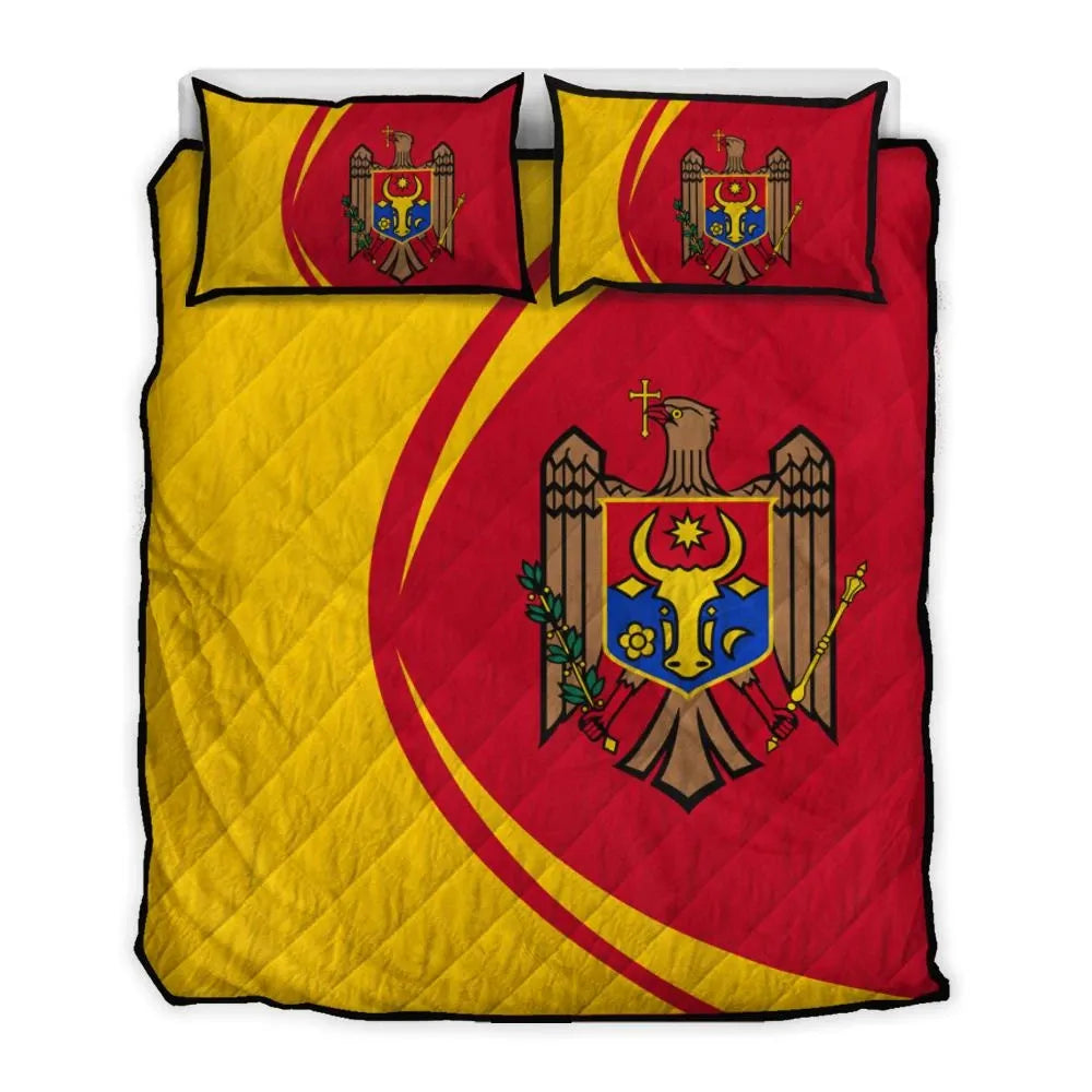 moldova-flag-coat-of-arms-quilt-bed-set-circle-j71