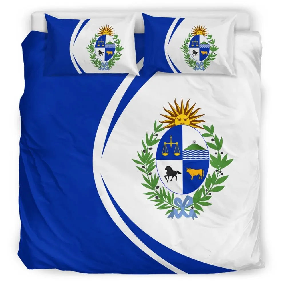 Uruguay Flag Coat Of Arms Bedding Set Circle1 RLT6 - Wonder Print Shop