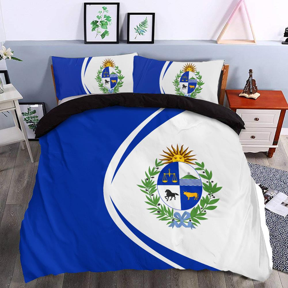 Uruguay Flag Coat Of Arms Bedding Set Circle1 RLT6 - Wonder Print Shop